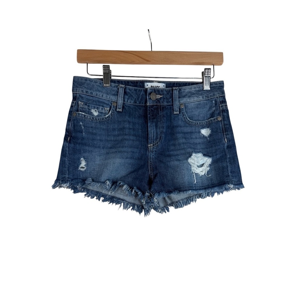 Paige Daryn Cut Off Distressed Denim Shorts size 25 Blue